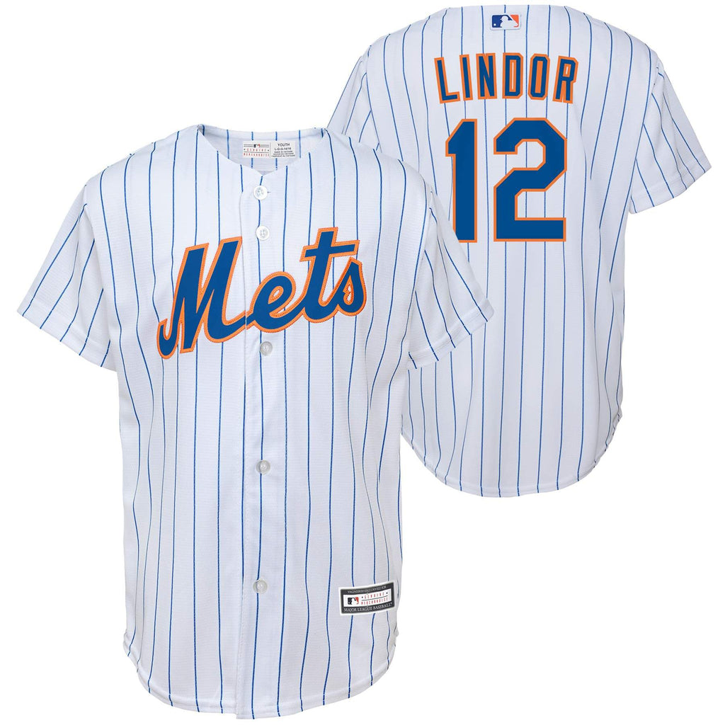 Francisco Lindor New York Mets MLB Kids Youth 8-20 White Home Player Jersey (18-20)