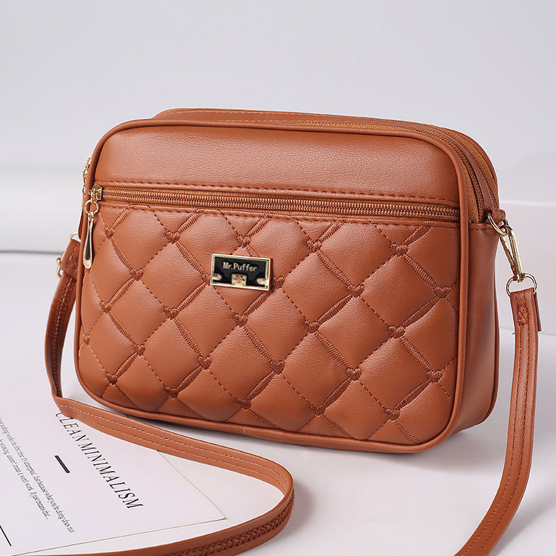 Trendy 2023 Women's Quilted PU Crossbody Bag