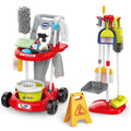 Kids Cleaning Set for Toddlers Pretend Play Housekeeping Supplies Kits with Real Working Vacuum Cleaner Broom Spray Bottle Dust Pan and More Role Play Educational Toys for Toddler Boys Girls (Red)