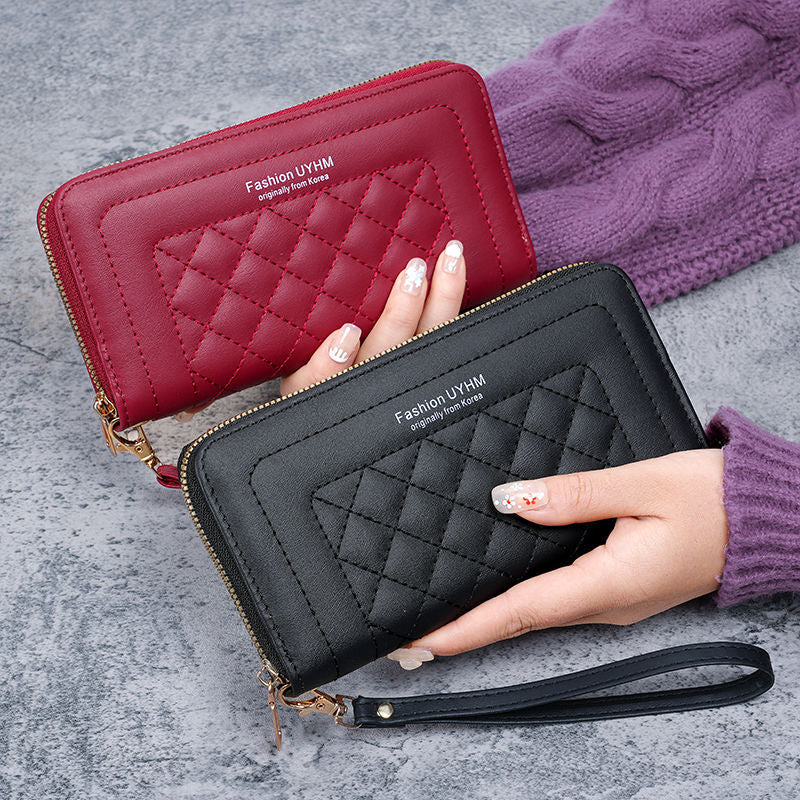 2024 Women's Long Zipper Wallet with Embroidery Design