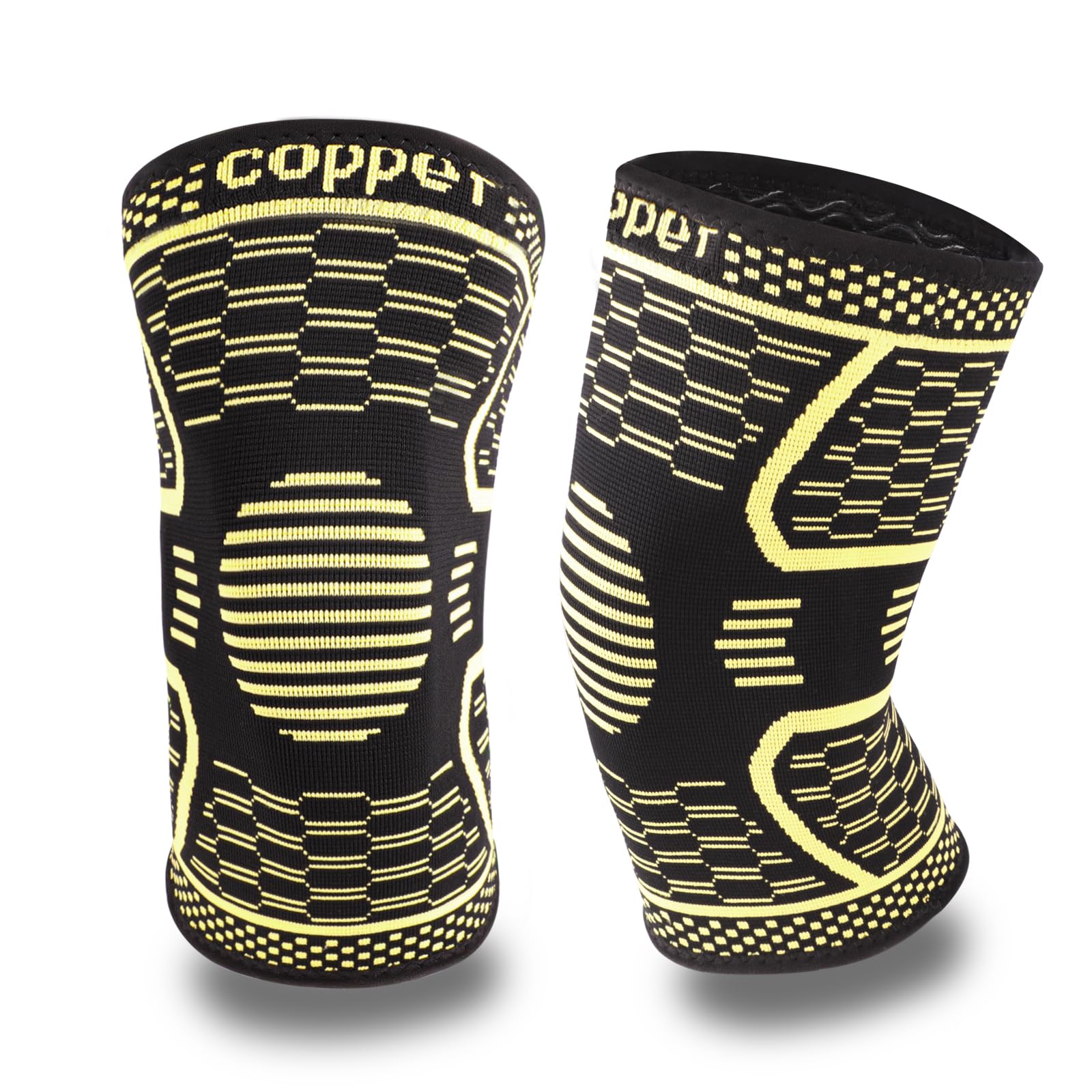 AITUSI Copper Knee Braces for Men & Women (2 Pack) - Copper Knee Compression Sleeve for Knee Pain Running Arthritis Pain and Support Meniscus Tear Joint Pain Relief Working Out Fitness (Large)