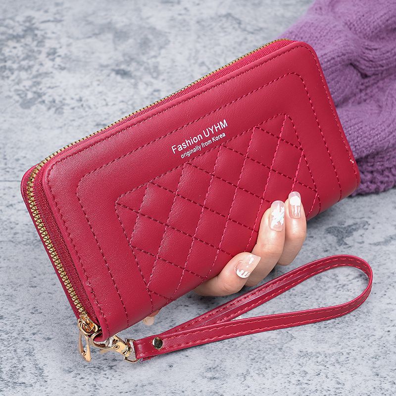 2024 Women's Long Zipper Wallet with Embroidery Design