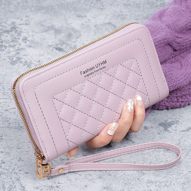 2024 Women's Long Zipper Wallet with Embroidery Design