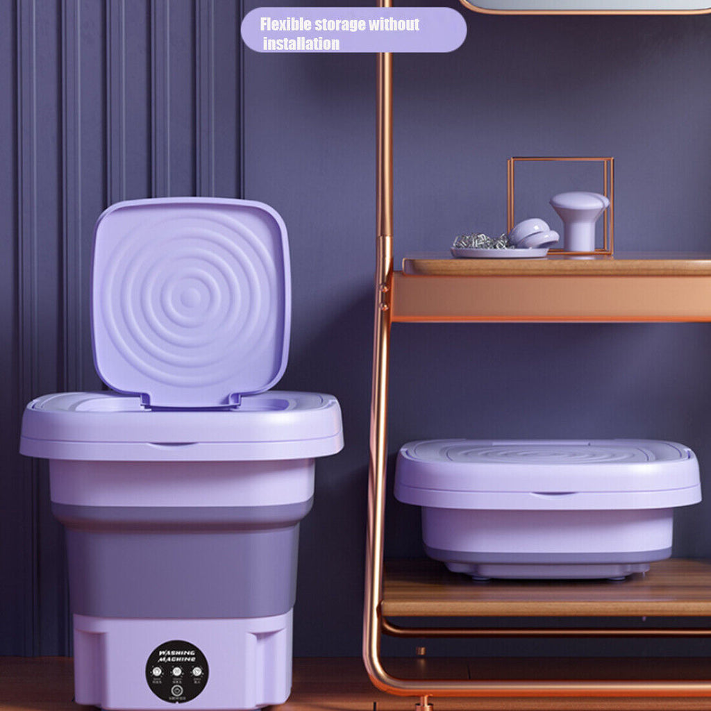 8L Portable Washing Machine Mini Washer Foldable Washer And Spin Dryer Travel UK
