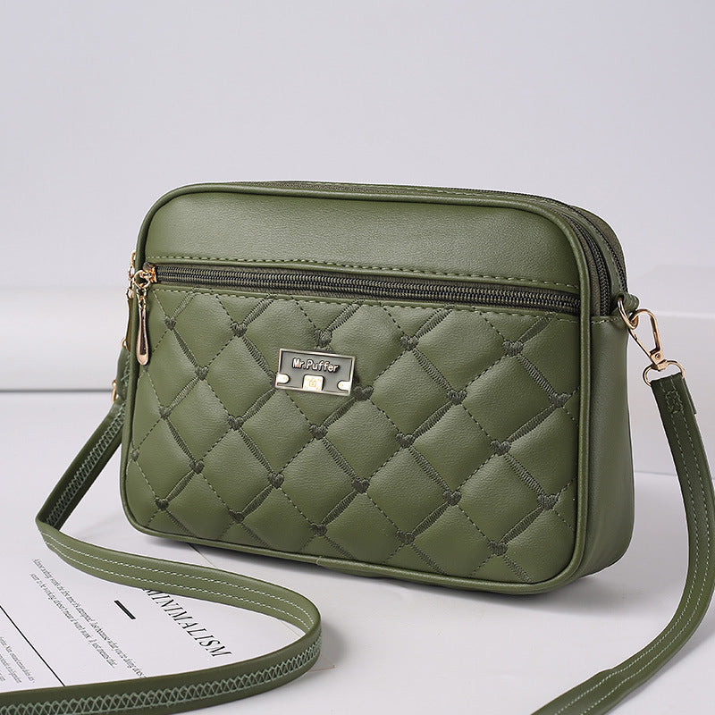 Trendy 2023 Women's Quilted PU Crossbody Bag