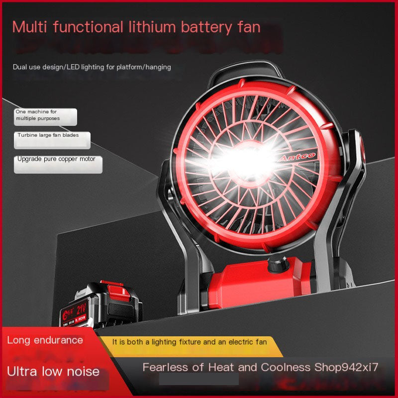 Portable Rechargeable Lithium Battery Fan for Outdoor Use