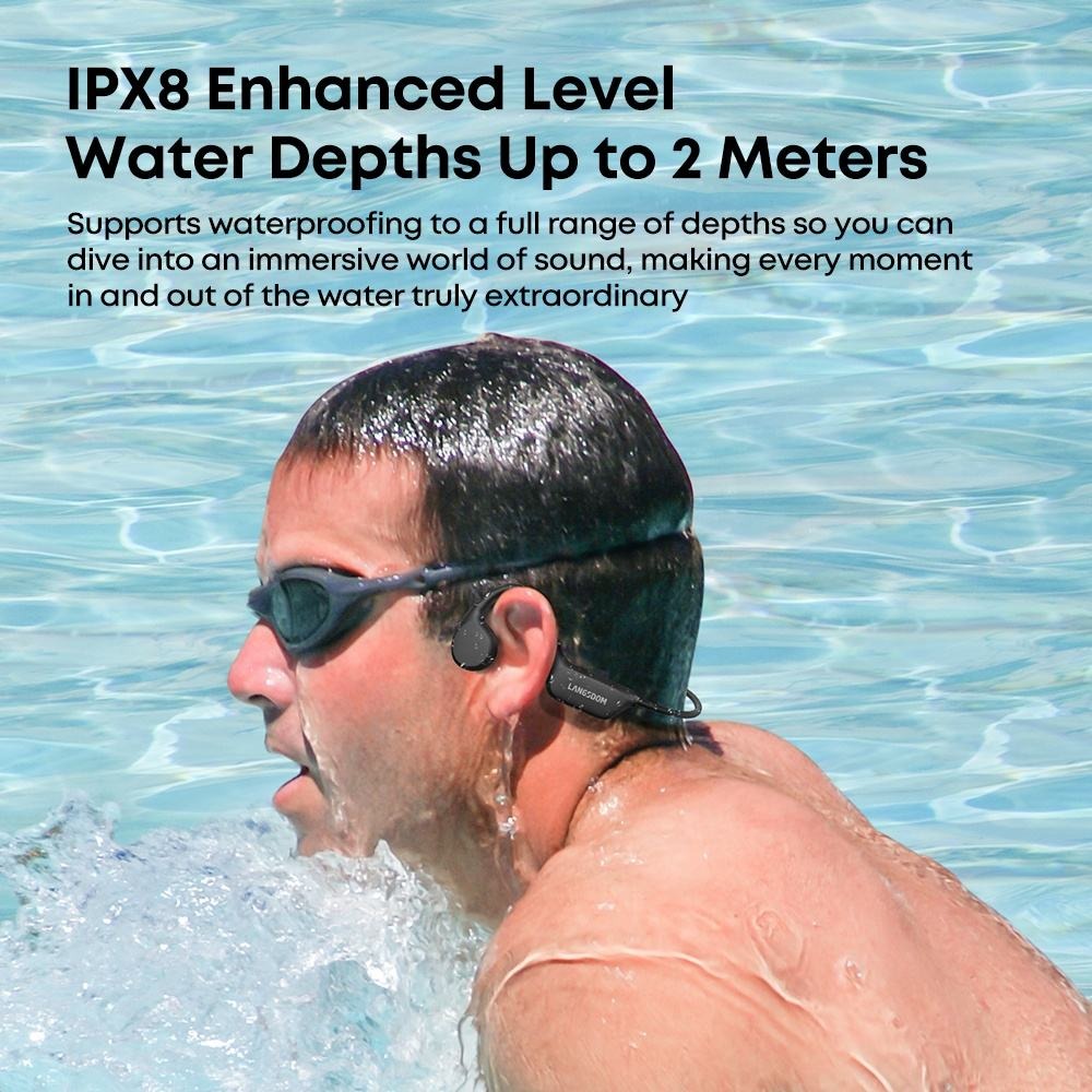 IPX8 Waterproof Bluetooth Swimming Headphones with 32G Storage