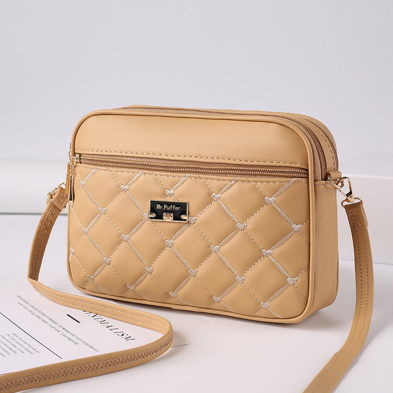 Trendy 2023 Women's Quilted PU Crossbody Bag
