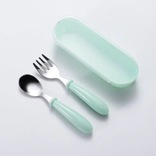 Creative Stainless Steel Fork and Spoon Set for Kids