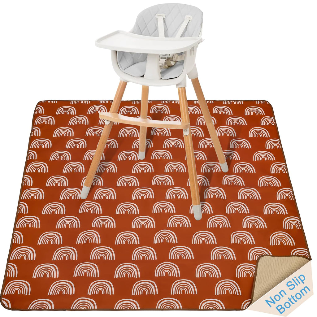 Opgroeie Baby Splat Mat for Under high Chair Water Resistant & Anti-Slip Spill Mat Reusable Splash Mat for Kids Floors or Tables Playtime Mat and Table Cloth 51 * 51"