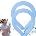2PCS Neck Cooling Tube with Cold Insulated BagNeck Cooling WrapsReusable Ice Neck Ring Wearable Body Cooling Products for Summer Heat (Blue)