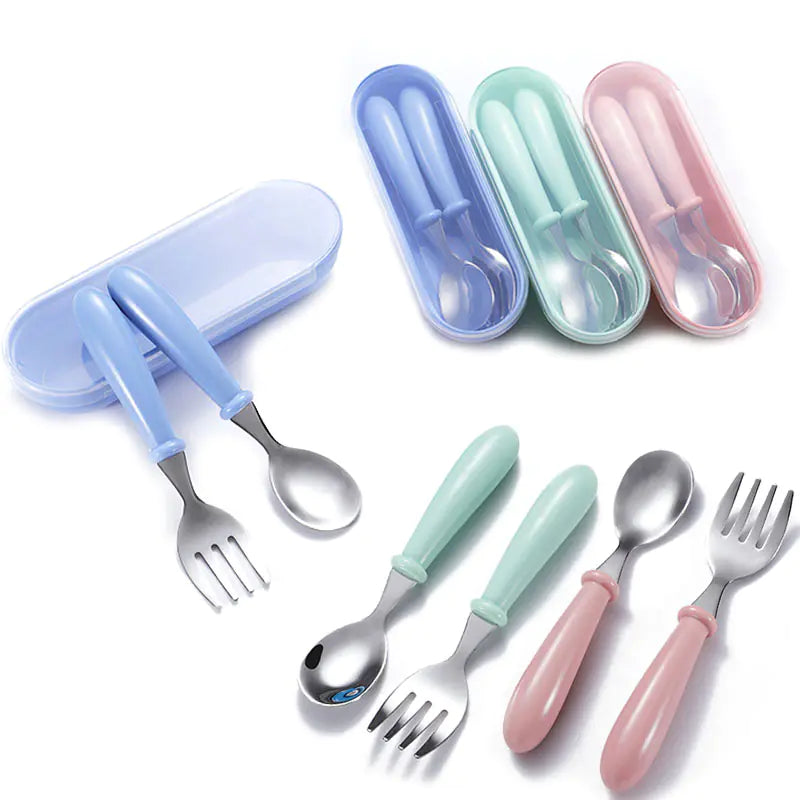 Creative Stainless Steel Fork and Spoon Set for Kids