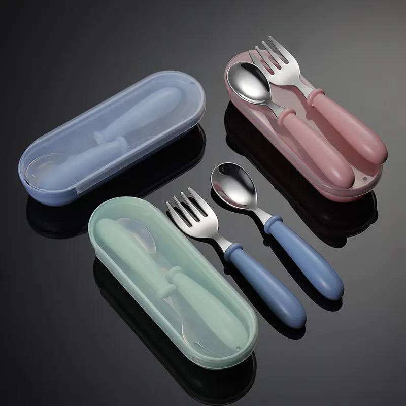 Creative Stainless Steel Fork and Spoon Set for Kids