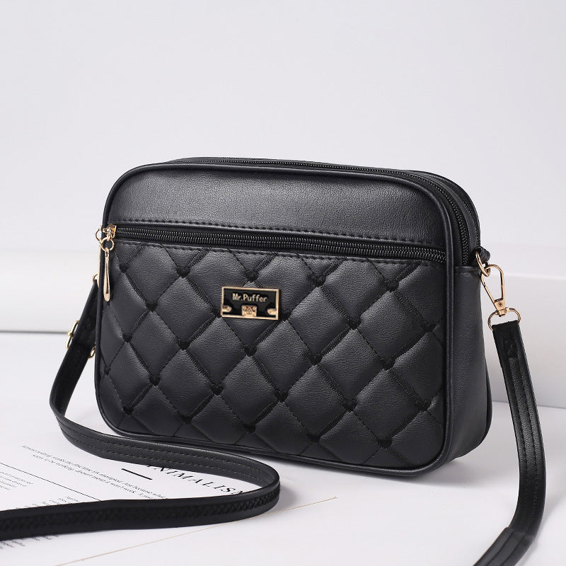 Trendy 2023 Women's Quilted PU Crossbody Bag