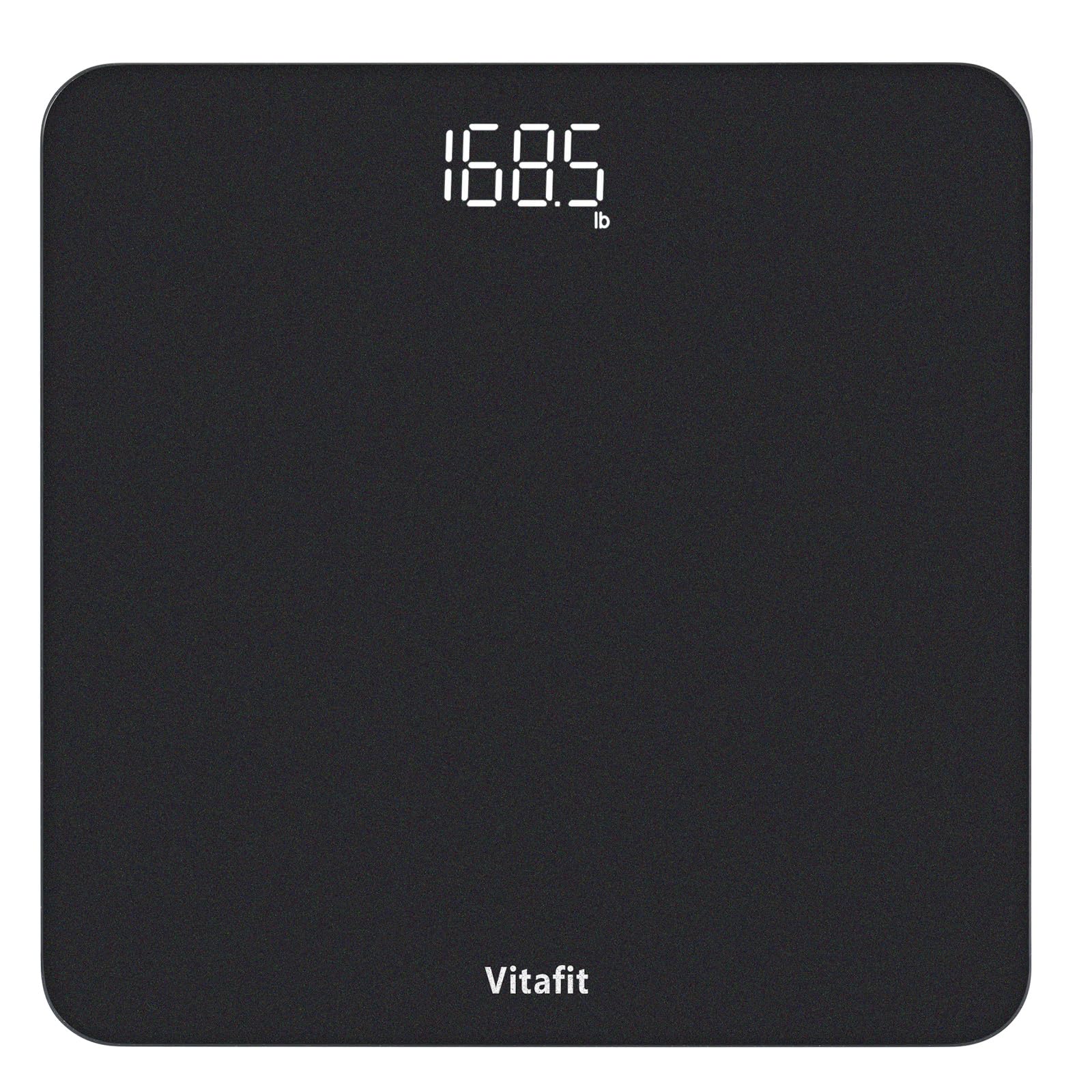 Vitafit Digital Bathroom Scale for Body Weight Weighing Professional Since 2001 Clear LED Display and Step-On 3*AAA Batteries Included 400lb/180kg Spray Silver Black