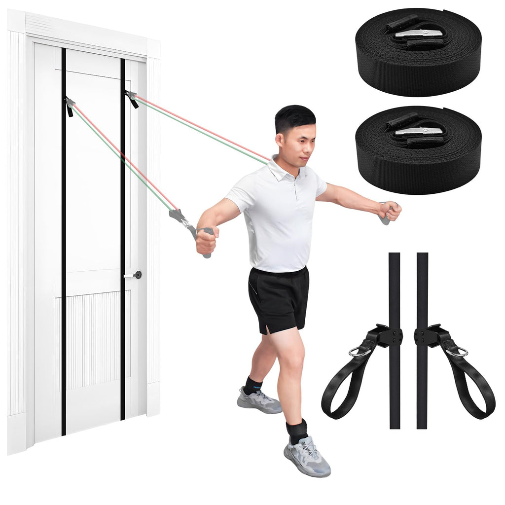 Brebebe Door Anchor Strap for Resistance Bands Exercise New Upgraded Version Freely Anchor Points for All Exercise Heights Home Gym Fitness Attachments Easy to Install Punch-Free Nail-Free