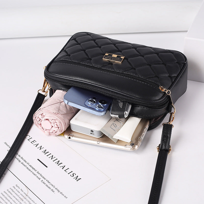 Trendy 2023 Women's Quilted PU Crossbody Bag