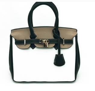 Platinum Color-Block Python Print Handbag & Crossbody