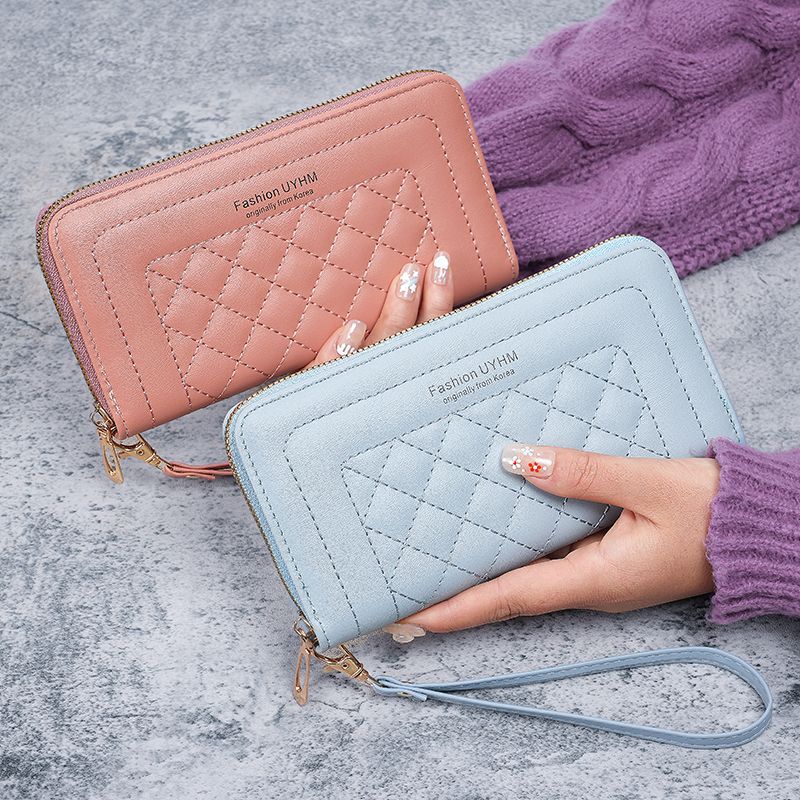 2024 Women's Long Zipper Wallet with Embroidery Design