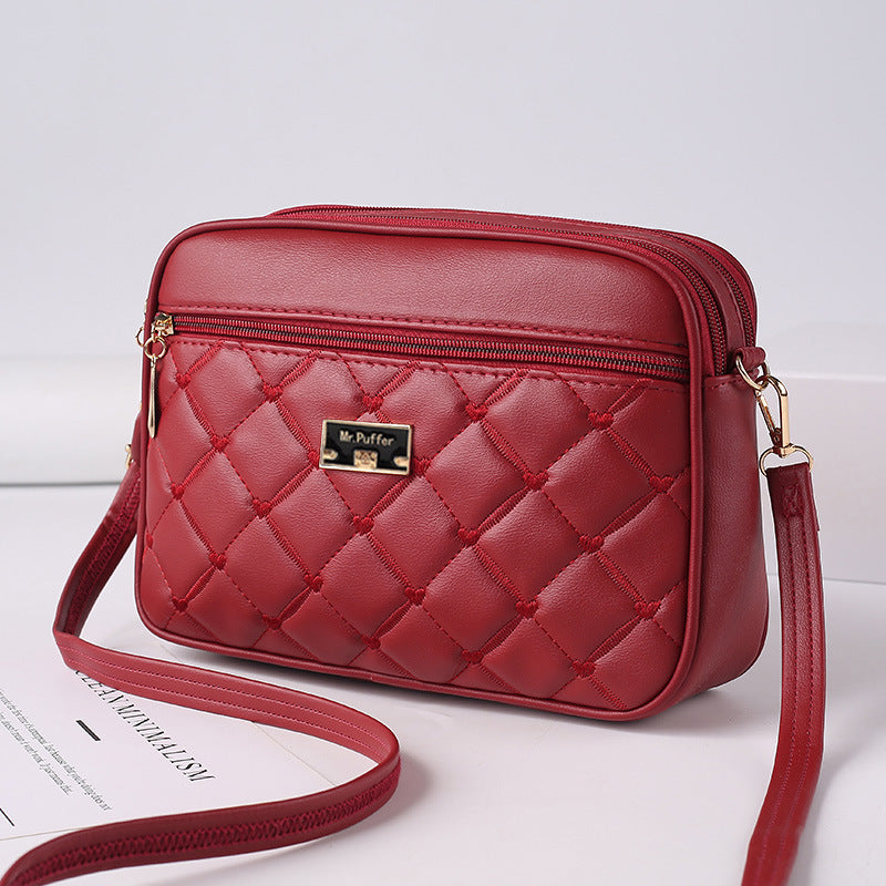 Trendy 2023 Women's Quilted PU Crossbody Bag