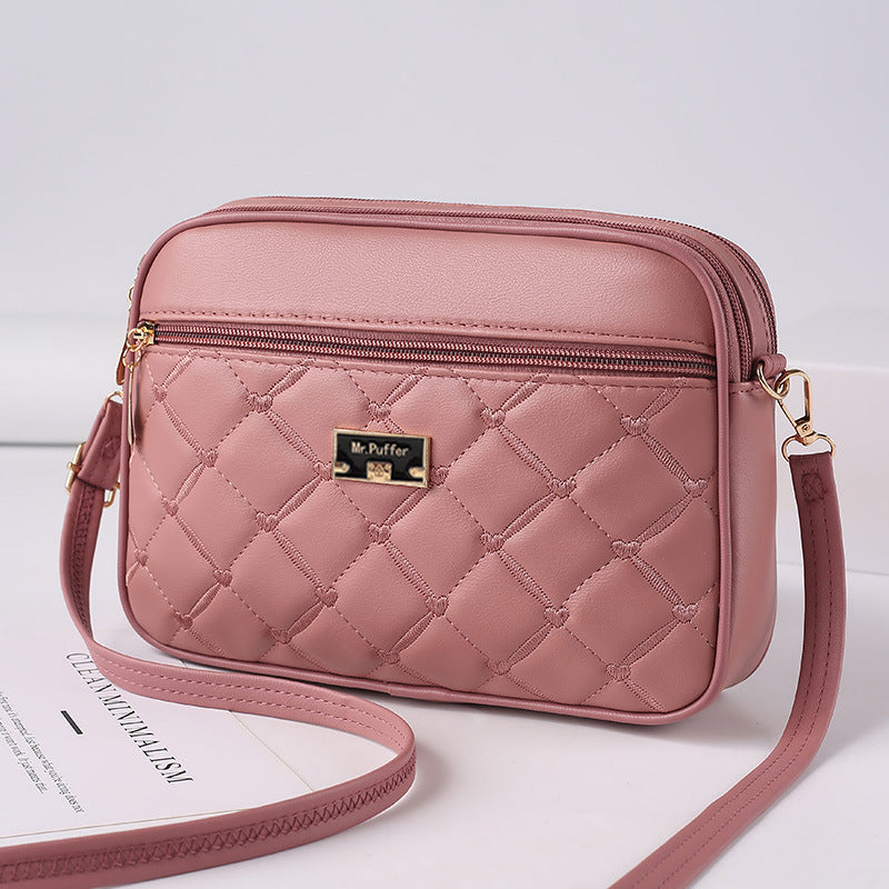Trendy 2023 Women's Quilted PU Crossbody Bag