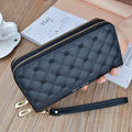 Women's Long Double Zipper Shoulder Handbag