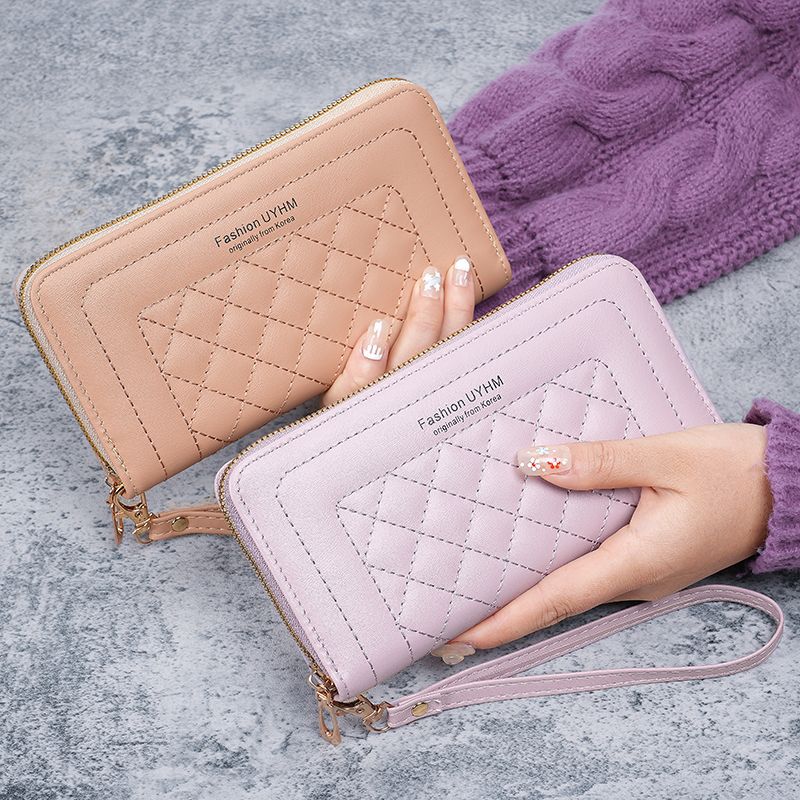 2024 Women's Long Zipper Wallet with Embroidery Design